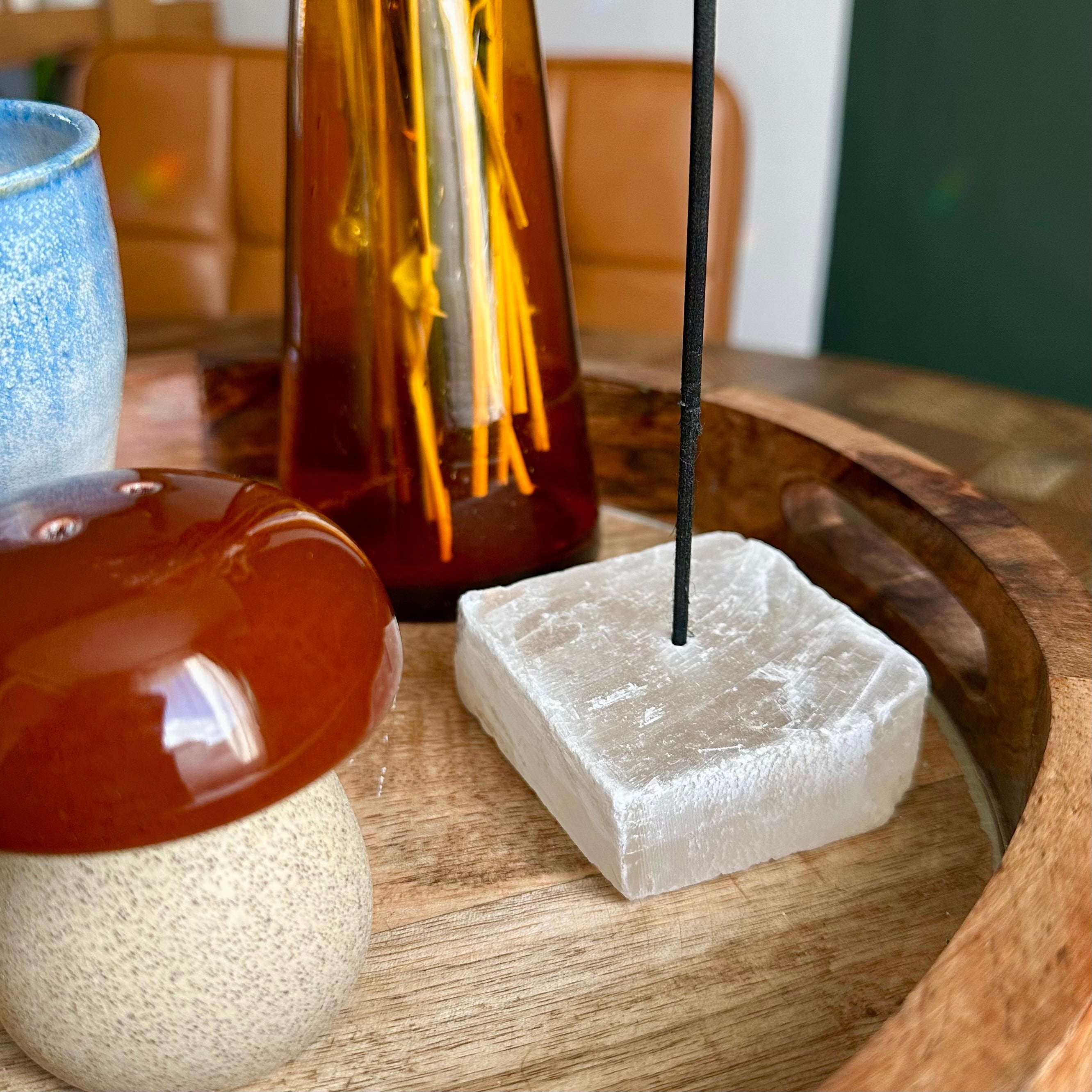 Selenite Crystal Incense Holder