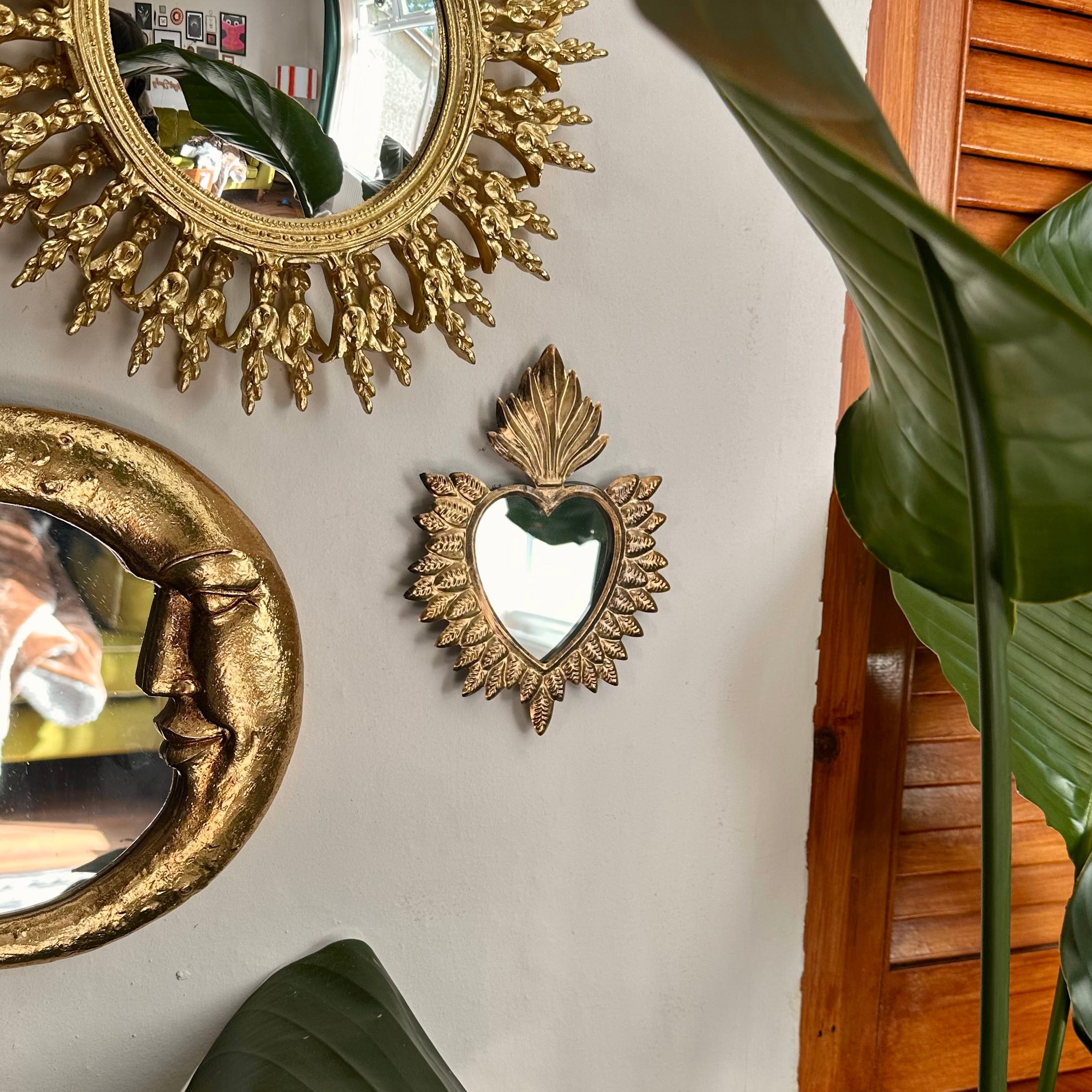 Sacred Heart Gold Finish Mirror