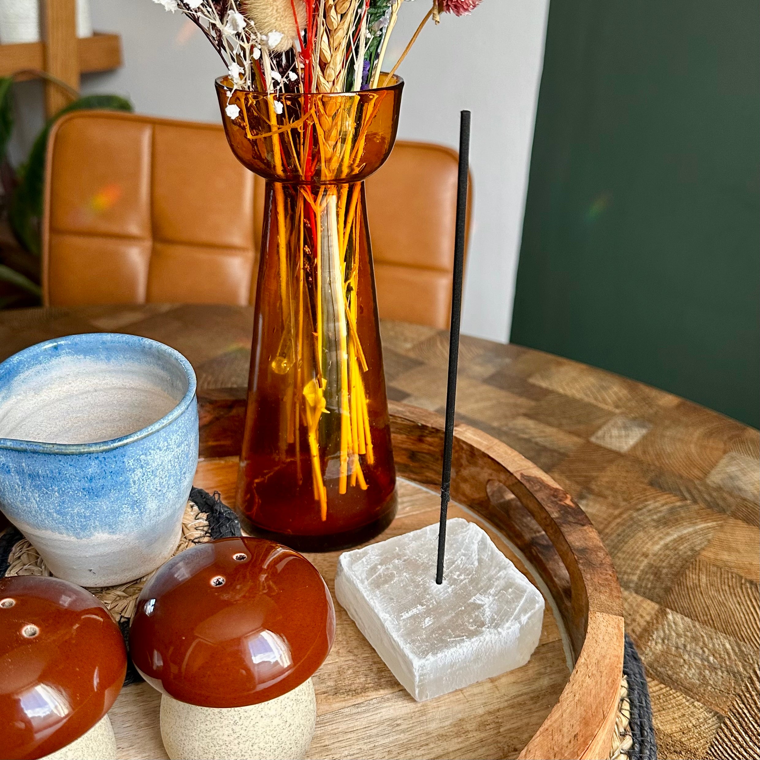 Selenite Crystal Incense Holder