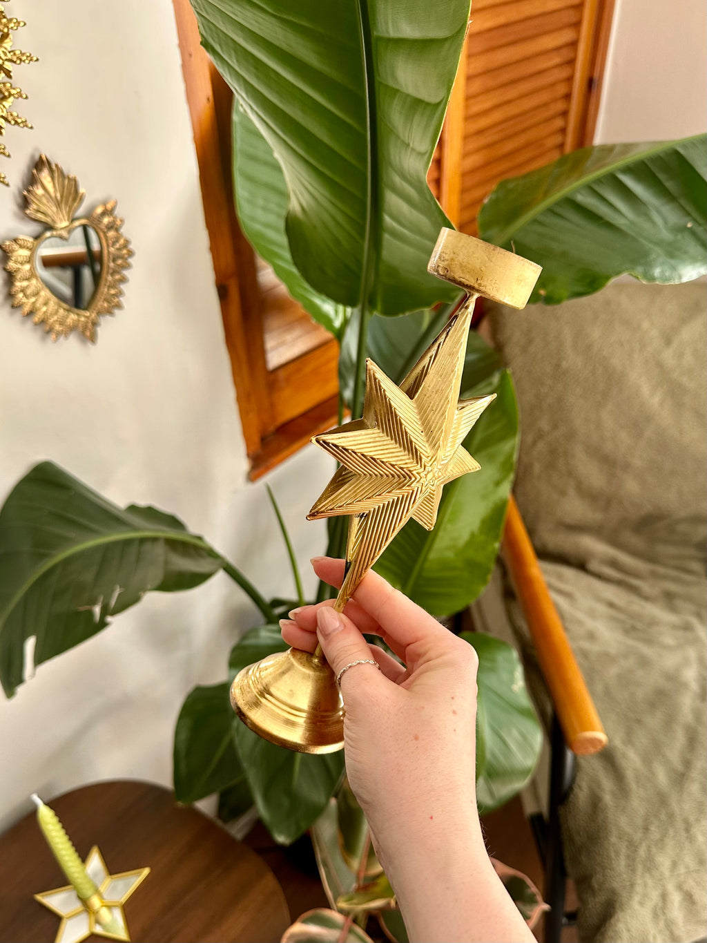 Celestial Gold Star Candle Holder
