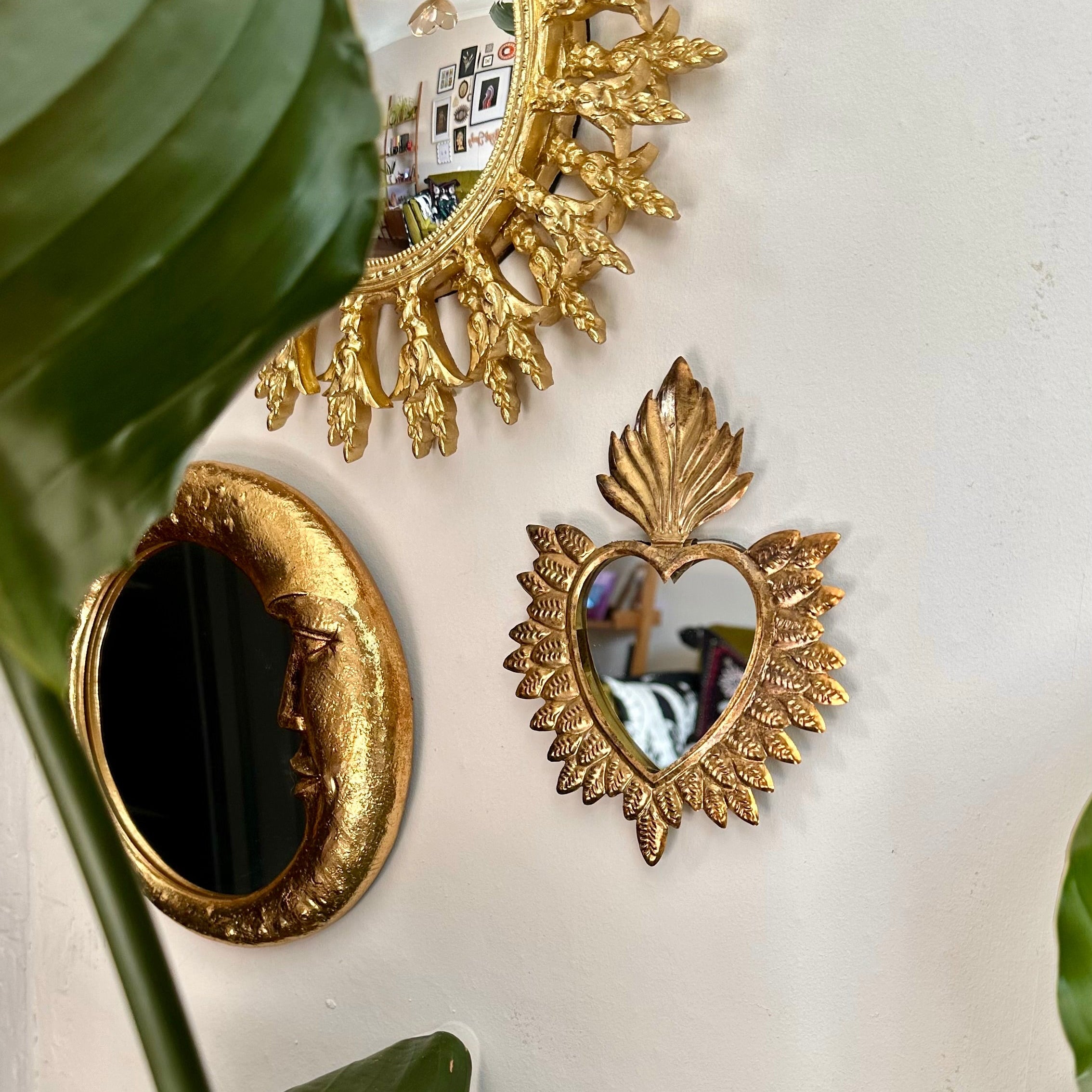 Sacred Heart Gold Finish Mirror