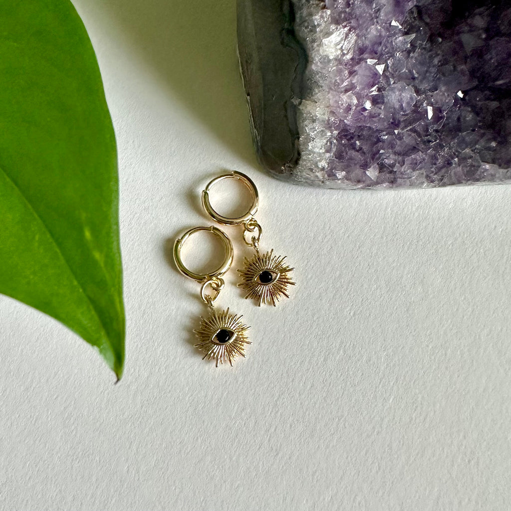 Evil Eye Sun Earrings