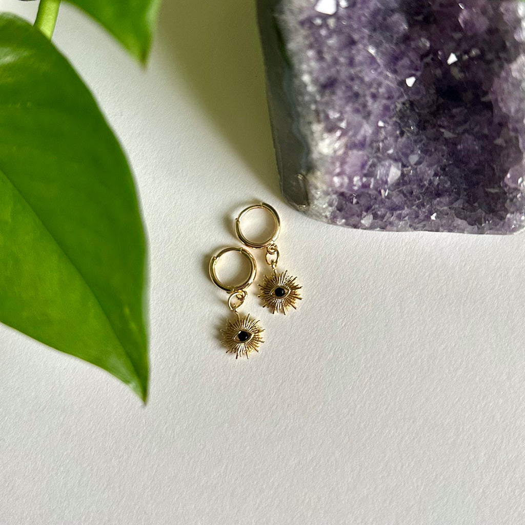 Evil Eye Sun Earrings
