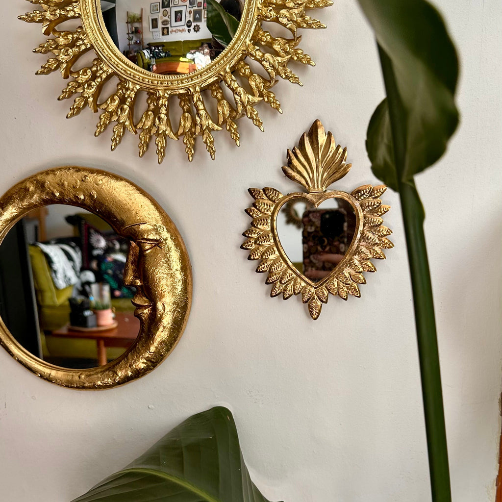 Sacred Heart Gold Finish Mirror