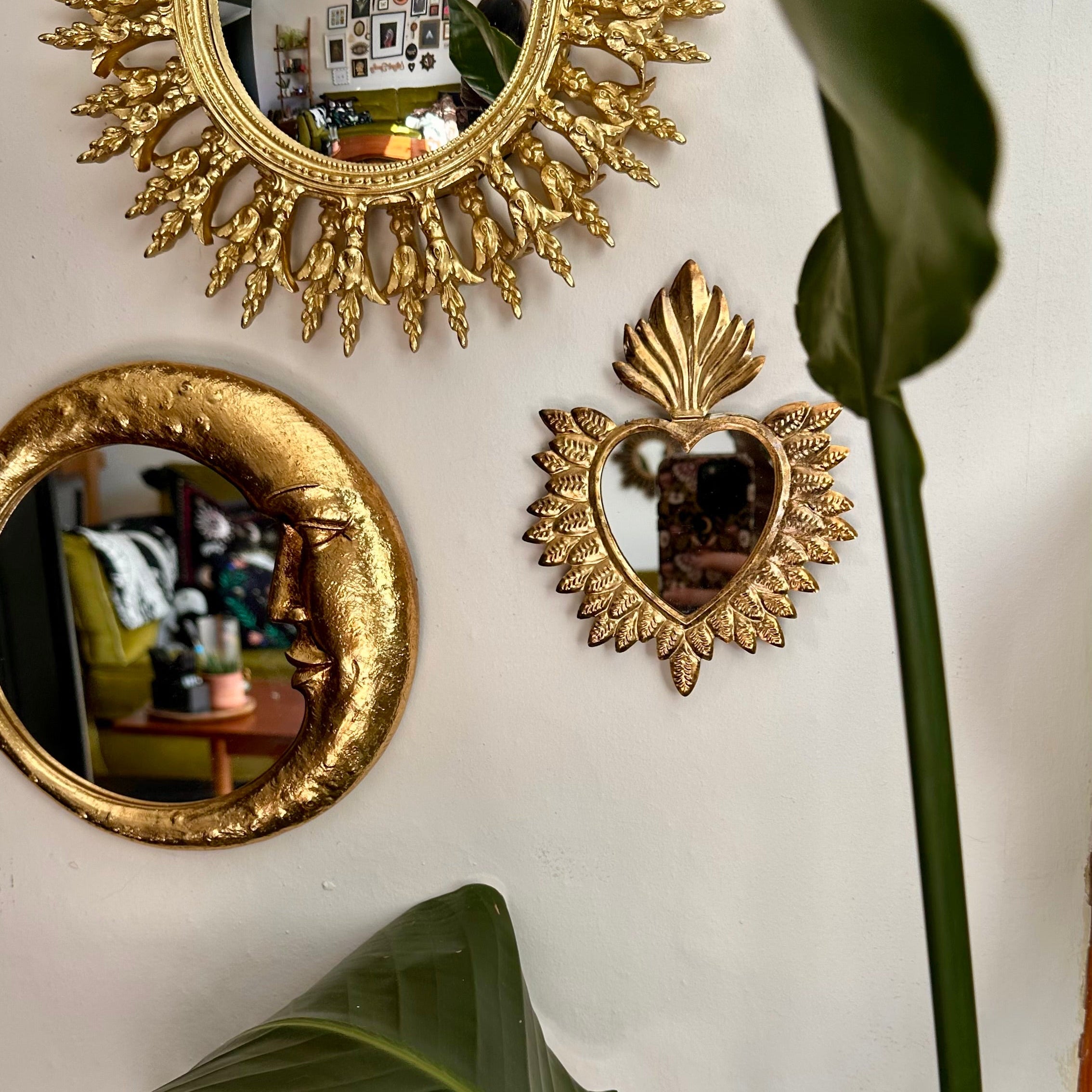 Sacred Heart Gold Finish Mirror